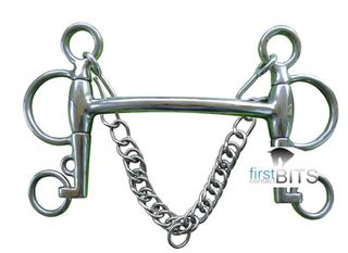Stainless Steel Pelham horse bit, eggbutt cheek mullen mouth