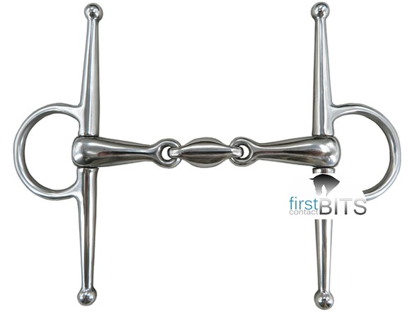 Stainless Steel Full Cheek (Fulmer) Double Jointed Snaffle Bit