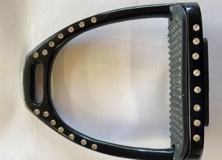 Black stirrups with diamantes and bling