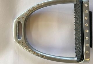 Silver stirrups with diamantes and bling